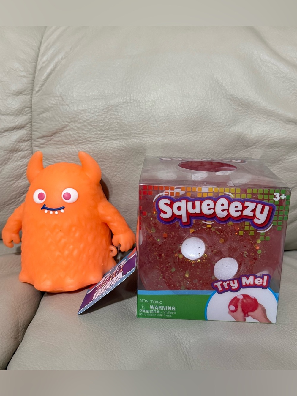 Sunny Days Squeeezy Jumbo Squishy Dice & Target Dollar Spot Stretchy Monster